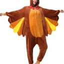 DKRUW Adult Onesie Pajamas Animal One Piece Turkey Costume Halloween Cosplay for Women Men (Turkey, X-Large)