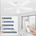Fanbulous 46 Inch Flush Mount Ceiling Fan No Light with Remote,White Modern Low Profile Ceiling Fan Without Light,6-Speeds,Quiet Reversible DC Motor,Indoor&Outdoor Ceiling Fans for Bedroom,Living Room