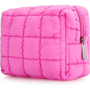 E-Tree Cute Makeup Bag,Quilted Cosmetic Bag,Make up Pouch for Purse,Toiletry Zipper Pouch,Checkered Bag,Travel Case,Storage Pouches for Organization (Hot Pink) (7.5 x 5.5 x 3.5) E-Tree Cute Makeup Bag,Quilted Cosmetic Bag,Make up Pouch for Purse,Toiletry Zipper Pouch,Checkered Bag,Travel Case,Storage Pouches for Organization (Hot Pink) (7.5 x 5.5 x 3.5)