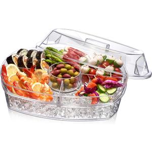 Prodyne Ice Party Platter, 15 1/2" x 11" x 6", Clear