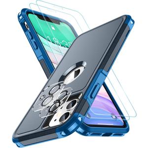 SPIDERCASE Shockproof for iPhone 11 Case,[10 FT Military Grade Drop Protection] Heavy Duty Full-Body Protective Phone Case,Dark Blue