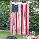 4th of July Decorations - Patriotic Memorial Day Decor - 4 x 2.3 Ft Rag American Flag Banner for Home Party Supplies - Fourth of July Deals Independence Day Accessories for Indoor Outdoor Decoration