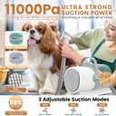 Dog Grooming Vacuum and Kit, Clipper Nail Trimmer Grinder, 2.5L Dust Cup 7 Grooming Tools 11000Pa Pet Vacuum for Shedding Grooming, Dog Hair Vacuum, Home Cleaning, PG50 Plus (Gray)