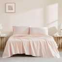 Linen Closet Luxury Cotton 144 Thread Count Organic Cotton 4-Piece Sheet Set, King, Light Pink