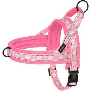 Didog No Pull Dog Harness with Soft Padded, Easy Walk Dog Harness with Quick Release Buckle, Adjustable & Reflective Pet Harness with Soft Padded for Medium Dogs (M:Chest 22-26", Pink)