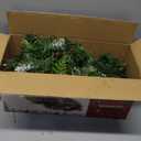 30" Christmas Centerpieces for Tables and Fireplaces with 3 Candle Trays, Artificial Christmas Table Decorations with Pine Needles, Cones, Strings of Red Cherry & Snowy Leaves