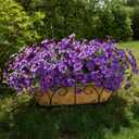 Artificial Flowers for Outdoors Fake Plants Outside Decoration, 20 Bundles Purple Silk Petunia with Eucalyptus UV Resistant Realistic Faux Flowers for Outdoor Planters Garden Balcony Yard Porch Patio