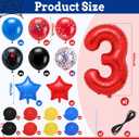 Spider Theme 3rd Birthday Party Supplies Decorations Swinging into 3 Banner Red Blue Spider Theme Number Foil Balloons Hanging Swirl Cards Cartoon Parties Spiders Birthday Party Supplies