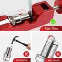 Universal Spark Plug Gap Tool with 32 Blade Steel Feeler Gauge, Spark Plug Gapping Tool for Most 10mm 12mm 14mm 16mm Spark Plugs, Spark Plug Gapper Adjustment Tool, Red (Red)