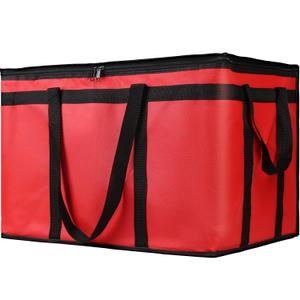 1-Pack Insulated Food Delivery Bag, XXX-Large Commercial Food Warmer for Uber Eats, Insulated Reusable Grocery Cooler/Hot Bags, Tote Bag for Shopping/Travel, Catering Bag Doordash 22x14x13, Red