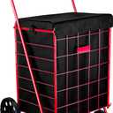 Handy Laundry Shopping Cart Liner, 18" X 15" X 24", Square Bottom, Fits Standard Shopping Cart, Cover and Adjustable Straps for Easy Secure Attachment, Made from Waterproof Material, Black