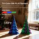 PLA Filament 1.75mm, Tri-Colors Gradient Rainbow Silk PLA Filament 0.02mm - Metal 3D Printer Filament for Ender 3 V2, 3D Printer, Lithophane,1KG Spool(2.2lbs), Red/Blue/Green