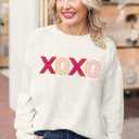 LEMAFER Women 2026 Merry Christmas Round Neck Sequin Letters Sweater Casual Solid Slogan Long Sleeve Pullover Sweatshirt Tops (White, M)