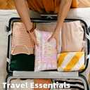 Hiroyuki Iridescent Makeup Bag, 14 inches Cosmetic Bag, Large Capacity Travel-Friendly Pouch (plain, pink)