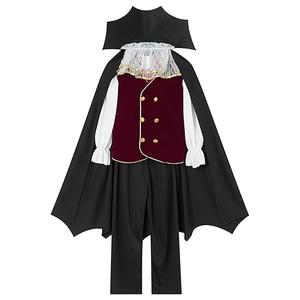 DNQCOS Boys Kids Vampire Halloween Costume Gothic Classic Cosplay Dress Up (Black, 4-6 Years)