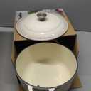 Mueller 6qt Enameled Cast Iron Dutch Oven, Heavy-Duty Casserole and Braiser Pan with Lid and Knob, Oven-Safe up to 500 F & Across All Cooktops, White