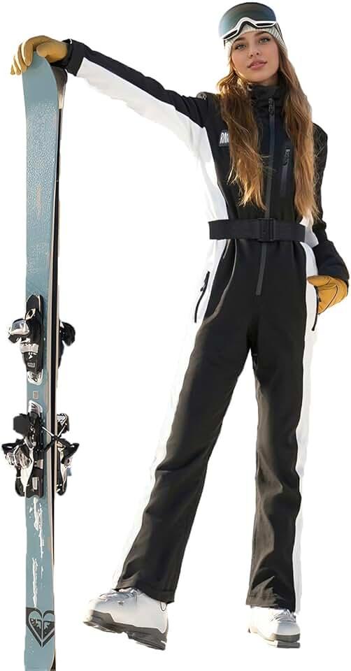 Womens Ski Suit One Piece Snowsuit Snow Slim Jumpsuits Snowboard Outfit