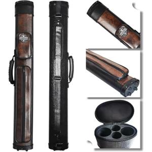 2x2 Hard cue case Oval Pool Cue Billiard Stick Carrying Case (D08-Black)