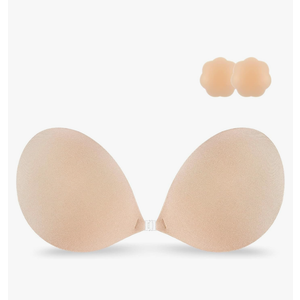 Niidor Adhesive Strapless Bra for Women Sticky Invisible Push up Silicone Bra for Backless Dress 2025 Upgraded Clasp Bras Cup C