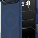 2 x Tigowos Magnetic for iPhone Air Case Fits MagSafe 16FT Drop Resistant Matte Skin Feeling Back Cover Shockproof Slim Fit for iPhone 17 Air Phone Case 6.5 inch,Dark Blue