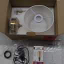 UMEXUS Cordless Lamp Rechargeable Table Lamps, 5000mAh Battery Operated Lights, 3 Level Brightness Dimmable, Portable Night Bedside Light for Patio, Restaurant, Dining, Fabric Shade, Antique Brass (Ice Cream Colored Shade)