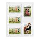 Great Lakes Memories GLM 4x6 or 5x7 Collage Picture Frames for Wall, Holds 5 Photos with Glass & Mat, 5x7 Picture Frame, Picture Frames Collage Wall Decor (Modern White)