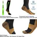 Graduated Copper Compression Socks for Men & Women Circulation 8 Pairs 15-20mmHg - Best for Running Athletic Cycling (L/XL, 01 Black)