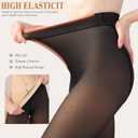 200D Thermal Opaque Winter Tights, Skin-Permeable, Slim Fit (Black, M)