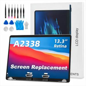 A2338 Screen Replacement for 13.3 inches MacBook Pro M1 2020 2022 Year 2560x1600 Replacement LCD Full Assembly for EMC 3578 Space Gray