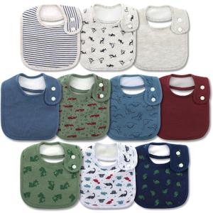 Hakochia Waterproof Baby Bibs Organic Cotton Super Soft and Absorbent With Adjustable Snap for Baby Boys and Girls (Multicolor Print-03)