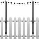 Mutovlin 2 Pack String Light Poles,5 Ft Light Poles for Outside String Lights,Outdoor Lights Pole with Fork,Metal Poles Stand for Patio Deck Backyard