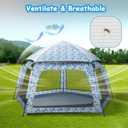 Baby Playpen Pop-up Tent - Outdoor & Indoor Play Tent for Beach with Canopy Travel Bag Portable Play Yard for Babies & Toddlers (Ocean)