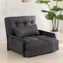 YOSHOOT Adjustable Lazy Floor Sofa, Folding Couch Bed with 5 Positions Adjustable Backrest, Convertible Bean Bag Sofa Bed Couch Foldable Sleeper Chair with Pillow for Reading GamingGrey, Single