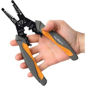 MulWark 3 in 1 Automatic Self Adjusting Wire Stripper/Cutter/Crimper, 8 Inch Multi Pliers For Electrical Wire Stripping, Cable Cutting, Crimping Tool from 8 AWG to 30 AWG