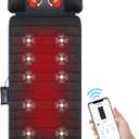 COMFIER Full Body Massage Mat with Heat & Vibration - 10 Motors, App Control, Movable Shiatsu Neck Pillow & 4 Heating Pads for Neck, Shoulders, Back, Black
