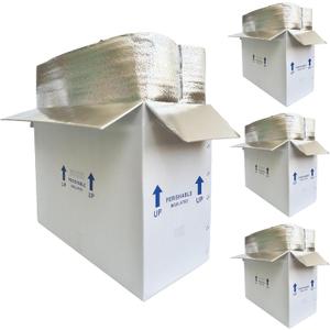 26x11x19" Insulated Shipping Box for Frozen Food, 4 Pack Cold Shipping Boxes Reusable Perishable Shipper Cooler Box for Mailing Double, Insulated Carton with Aluminum Foil Insulated Bag Liner