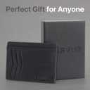 Thin RFID Blocking Full Grain Genuine Leather Slim Front Pocket Minimalist Wallet with ID Window and Cash Pocket - (SC10)