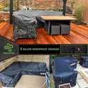 Enzeno Garden L-Shape Furniture Cover Waterproof, 420D Heavy Duty Oxford Fabric Outdoor Rattan Corner Sofa Cover with Waterproof Tape (Black, 83x102x34inch)