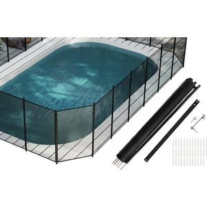 4108FT, 350GMS Teslin Mesh Pool Safety Fence, Stainless Steel Feet, Triple Stitching Craftsmanship, Protecting Children and Pets, Black