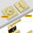 goldenwarm Exterior Door Lock Set Gold Front Door Lock Set, Heavy Duty Zinc-alloyed Front Door Handle and Deadbolt Set (1 Pack)