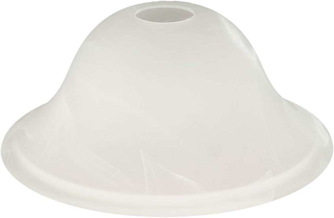 Giluta Small Floor Lamp Glass Shade Replacement Globe -Fitting Opening 1.625" Modern Alabaster Style Light Fixture Shade, Height: 4.13 inch, Width: 9.45 inch. Lipless