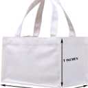 10" x 7" x 6" Small Canvas Tote Bags Personalized Mini Gift Bag DIY Crafts Blank ReuseableTote Bags Bulk