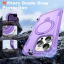 Compatible with iPhone 13 Pro Case 6.1'' with Magnetic Ring Stand [Military Drop Protection][Compatible with MagSafe] Shockproof 13 Pro Phone Case for Men Wowen,Purple