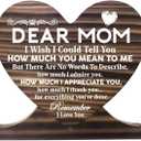 3 x Dear Mom Wood Sign - 'Remember I Love You' Heart Plaque, Unique Gift Idea for Mom, Perfect for Birthday, Mother's Day, Christmas, 6 x 6 x 0.6 inches