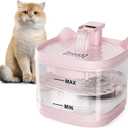 Cat Water Fountain - Quiet Pet Lndoor Water Bowl Dispenser 54oz/1.6L with Replacement Multi-Filtration(2 pcs Filters) Detachable Design Easy Cleaning - Fresh and Clean Water for Pets (Pink)