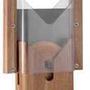 Annie & Mia Design Premium Acacia Wood Bagel Slicer for Small Bagel, Stainless Steel Blade, Bagel Cutter with Safety Shield and Safe Grip