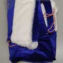 Shappy 2 Pieces Christmas Velvet Santa Bags with Drawstring In 2 Size Large Christmas Bags Santa Gift Sack for Xmas Playing Present Toy (Royal Blue)