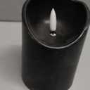 Eldnacele Black Flameless Flickering Candles with 6H Timer, 3D Wick Realistic Battery Operated Real Wax LED Pillar Candles Set of 3 Home Wedding Party Halloween Decoration(D3 x H456)