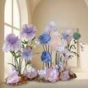 5.58 Ft Giant Artificial Flowers, Waterproof Non-Woven & Organza Large Standing Floral with Base, Oversized Whimsical Decor for Outdoor Wedding Backdrop, Shop Window Display(1, Purple-3)