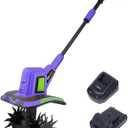20V Cordless Tiller Cultivator,48 Steel Tines Garden Tiller,8.6 inch Wide Battery Powered Garden Cultivator,(2AH Battery and Charger Included)